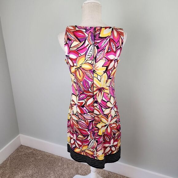 D By Limited Women’s Sleeveless Splice Neck Faux Wrap Floral Midi Dress Size 8 - Picture 4 of 7